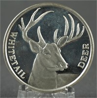 .999 Silver 1oz. Whitetail Deer Round