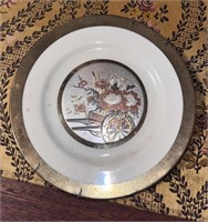 Vintage Japanese Chokin 22K Gold Rim Plate