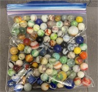 (104) Old Tiger Eye Marbles - Assorted Sizes