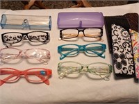 Assorted Reader Glasses and Cases
