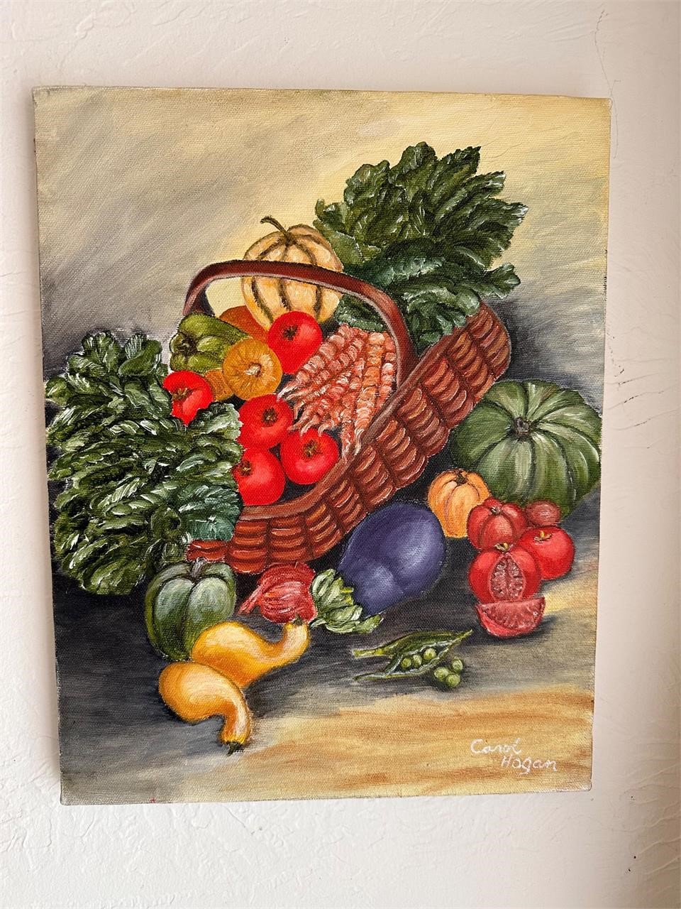 Veggie basket canvas painting