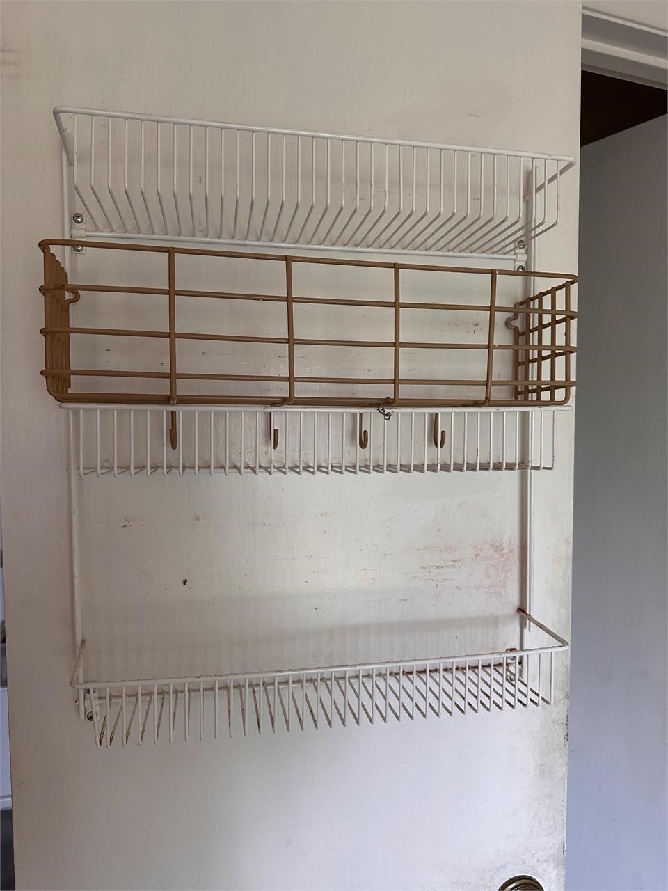 2 metal wire wall shelves