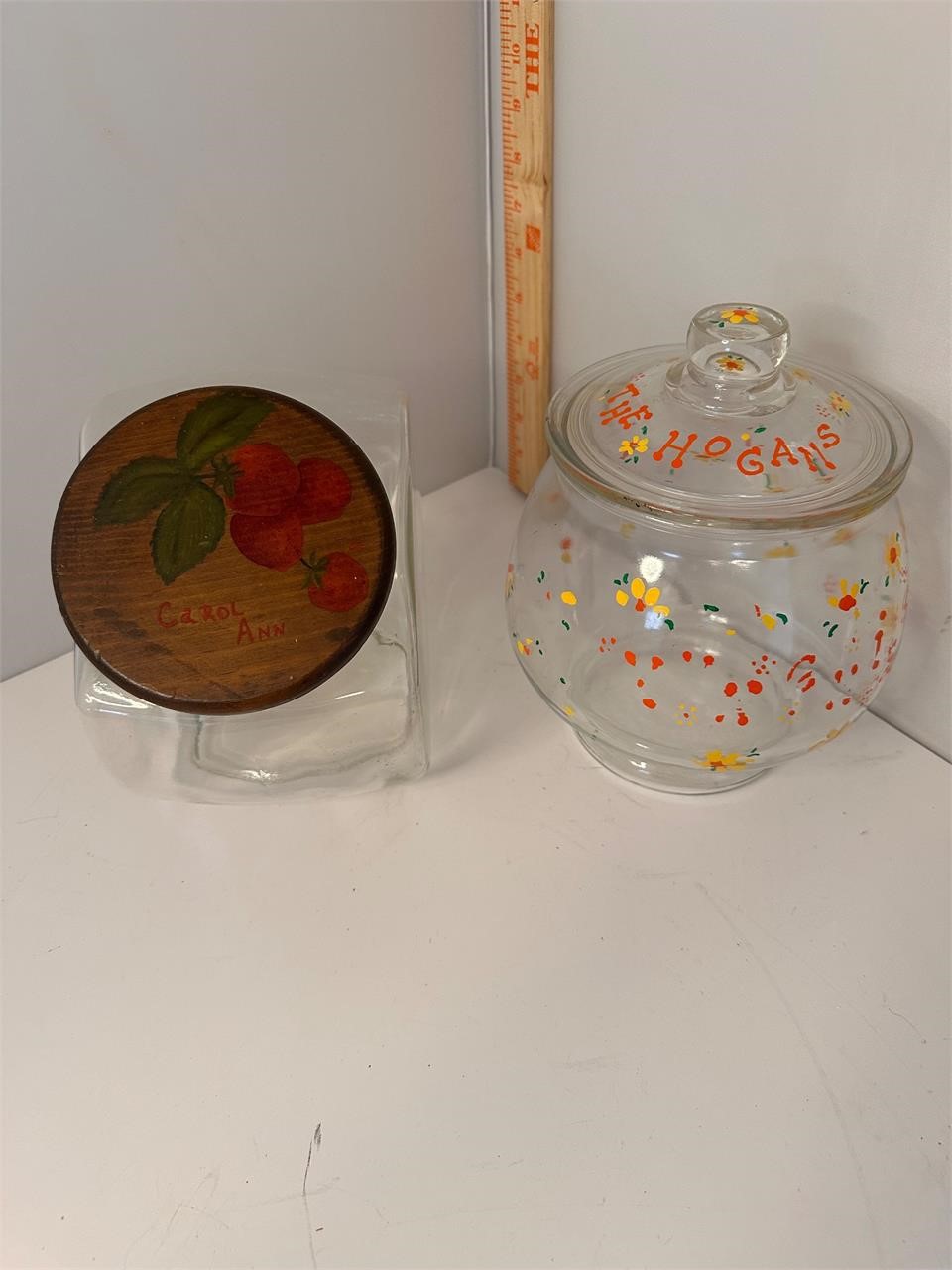 Glass canisters with lids