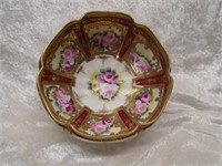 See DESCRIPTION-hand painted nippon-candy bowl