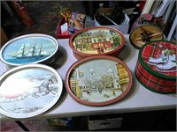 Lot of Assorted Holiday tins and more. Vintage