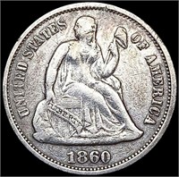 1860 Seated Liberty Dime NICELY CIRCULATED
