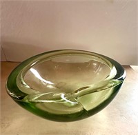 Vintage Blown Glass Green Ashtray