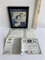 Mickey Mantle Picture & Certificates