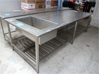 Stålbord/arbejdsbord, med indbygget vask