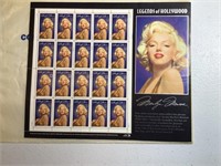 1995 sheet of Marilyn Monroe stamps
