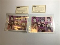 Two sheets of Beatles stamps, unused