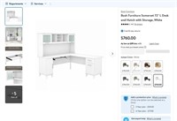 WF21  Bush Furniture Somerset 72 L Desk Hutch