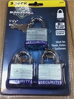 Bunkerhill Padlocks 6 Keyed Alike, 3 Count