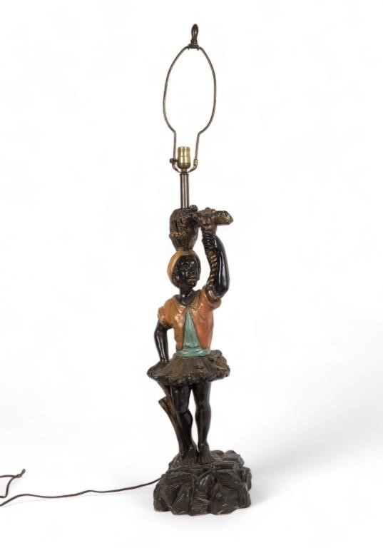 Venetian Carved Blackamoor Electrified Lamp