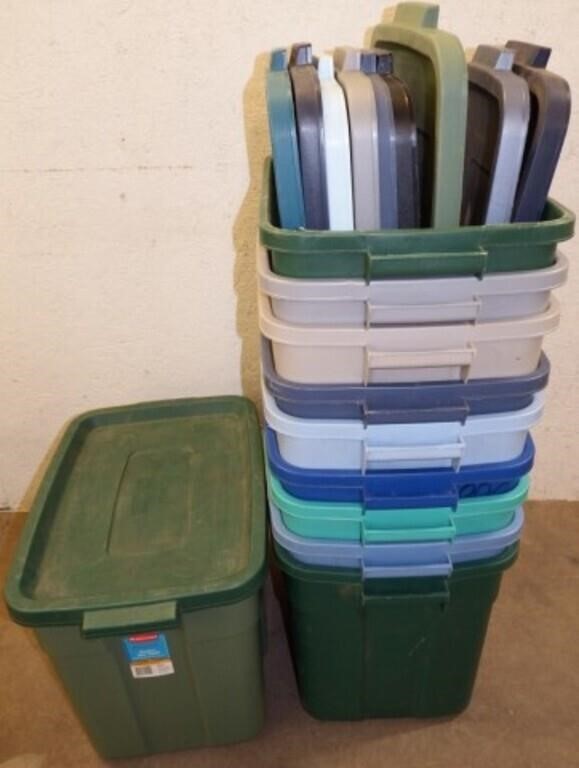 (10) 18-Gallon Rubbermaid Storage Totes with Lids