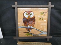 Painted glass owl