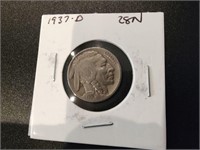1937-D 28N Buffalo Nickel