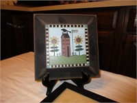 Country Art Shadow Box & Picture with Stand
