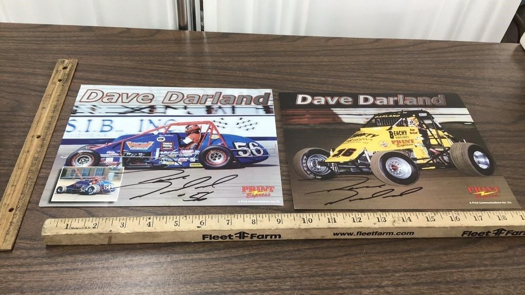 2 autographed Dave Darland cards