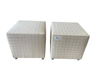 Pair of Upholstered Display Ottomans