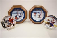 4 COLLECTOR HOCKEY PLATES - 9.25" PLATE- BOXES INC