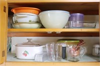 Casseroles, Measuring Cups, Pyrex and Misc.
