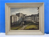 framed painting, country estate, 22 1/4 x 18 1/2