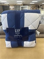 Gap King Size Blue and White Reversible Quilt