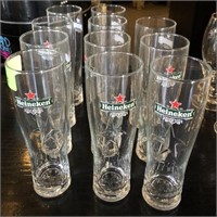 11 Heineken Beer Glasses