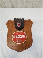 Buckeye Premium Beer Bear Head Sign