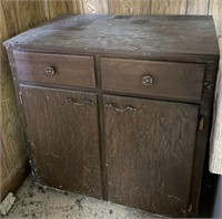 Dark Wooden Cabinet with Content