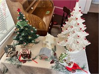 Christmas Poreclain Trees; Christmas Village