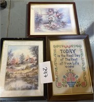 Vintage wall art; embroidery & more