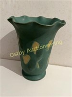 Aqua Green Vase w/Design on Outside 6"X4 ¼"