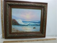 Original Oil on Canvis Sea Scene w/ Signature