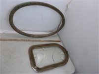 2 Antique Picture Frames & Curved Glass