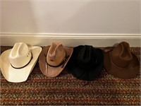 4 vintage cowboy hats Justin’s and more!