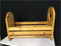 Wooden Doll Crib Bed / Book Stand