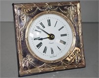 Elizabeth II sterling silver table clock