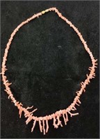 Pink coral necklace 16"