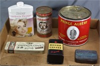 NICE LOT OF ASST. TINS & ARROW FLAT TOP BEER CAN