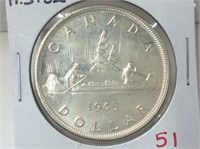 1945 (ms62) Canadian Silver Dollar