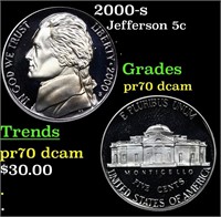 Proof 2000-s Jefferson Nickel 5c Grades GEM++ Proo