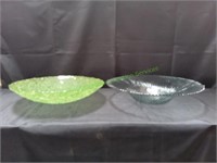 (2) 18" X-Large Glass Fruit Bowls