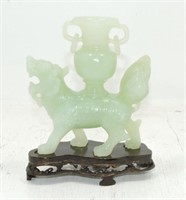 Carved jade foo dog, 7"