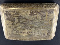 Japanese antique cigarette case, rolled body, stay