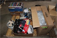 Skid of VHS Movie & Household Gear