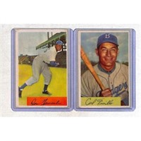 (3) 1954 Bowman Baseball Dodgers Stars