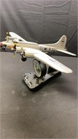 B-17 "FLYING FORTRESS" MODEL WITH ALARM CLOCK,