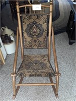 antique tapestry rocking chair